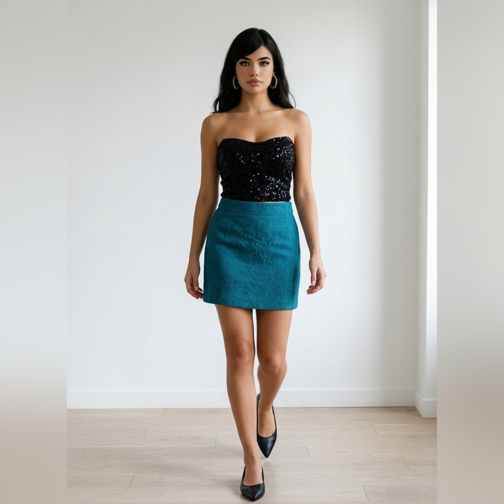 H&M Turquoise Mini Skirt
